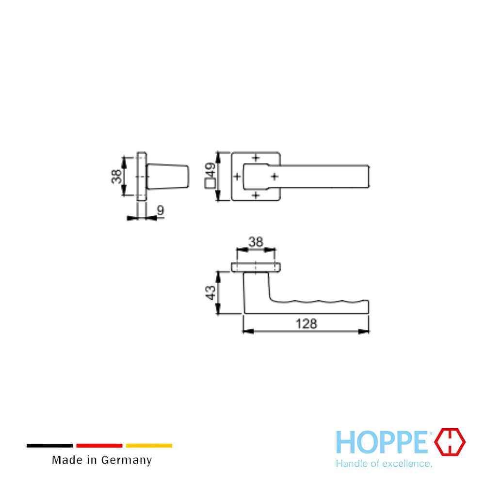 Juego De Manijas HOPPE Toulon Para Puerta Interior 2