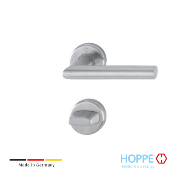 Juego De Manijas HOPPE Utrecht Inox Mate Para Baño