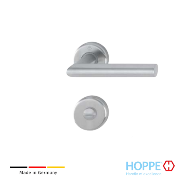 Juego De Manijas HOPPE Utrecht Inox Mate Con Bocallave PZ