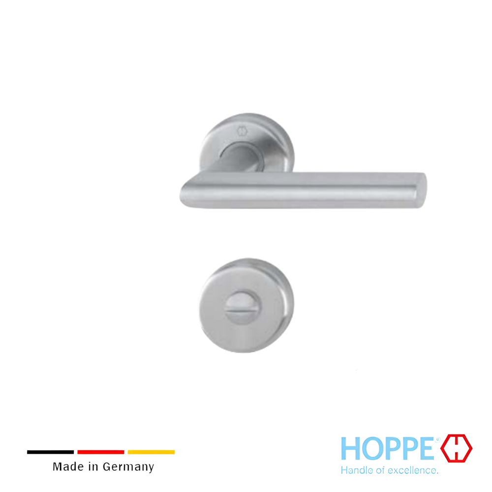 Juego De Manijas HOPPE Utrecht Inox Mate Con Bocallave PZ 3