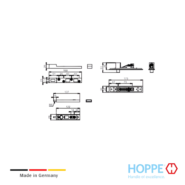 Alternative view of Juego de accesorios para bisagra de piso acero inoxidable satinado HOPPE
