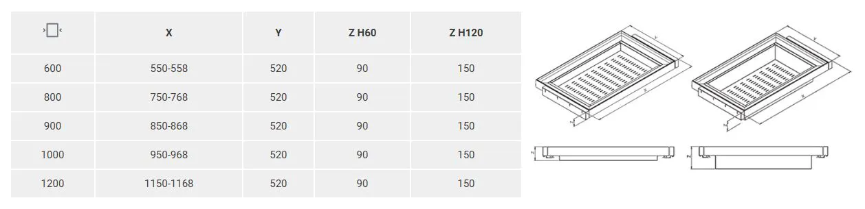 Bandeja de Acero K220 para el Marco K100 "Alpha" KAOS 3 K220 size