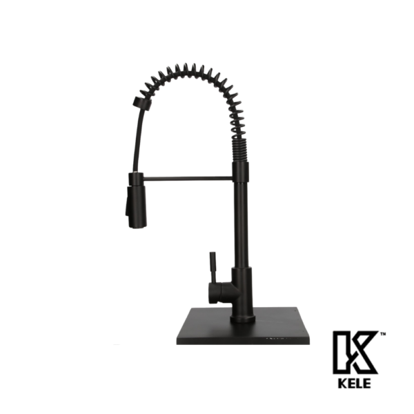 KELE Mezcladora Monomando Con Flexible K Faucets Para Fregadero Acero Inoxidable Negro