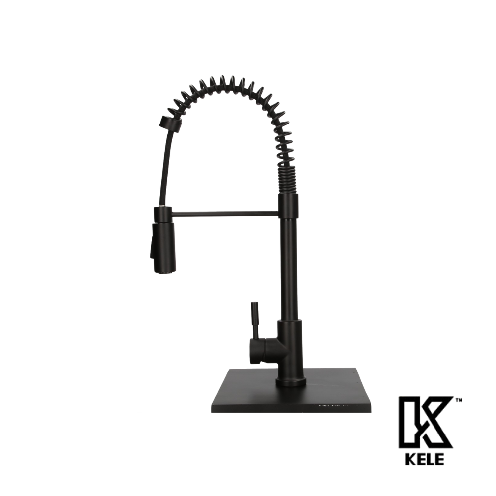 KELE Mezcladora Monomando Con Flexible K Faucets Para Fregadero Acero Inoxidable Negro