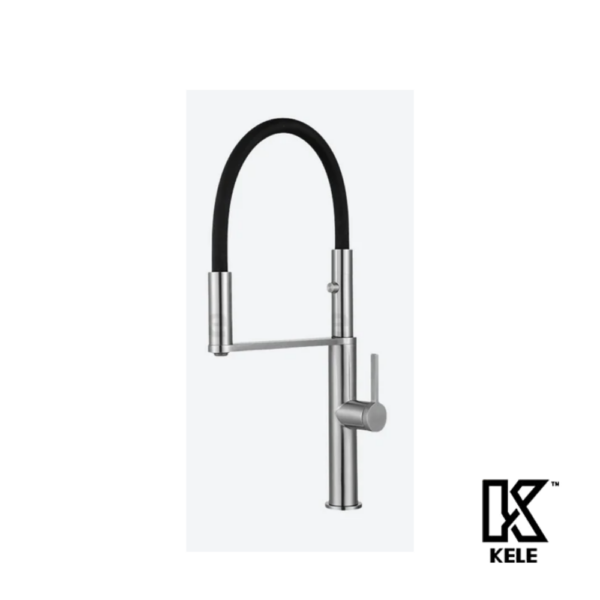 KELE Mezcladora Monomando Cuello Flexible Y Reversible Para Fregadero Acero Inoxidable 304
