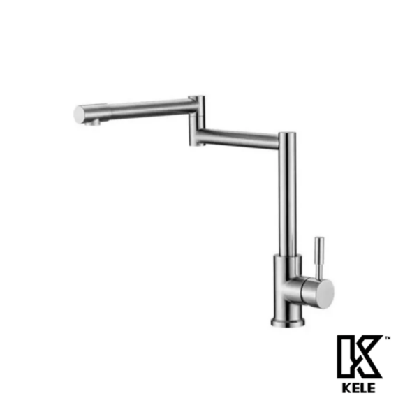 KELE Mezcladora Monomando Para Fregadero Con Cuello Telescópico Articulado Acero Inoxidable 304