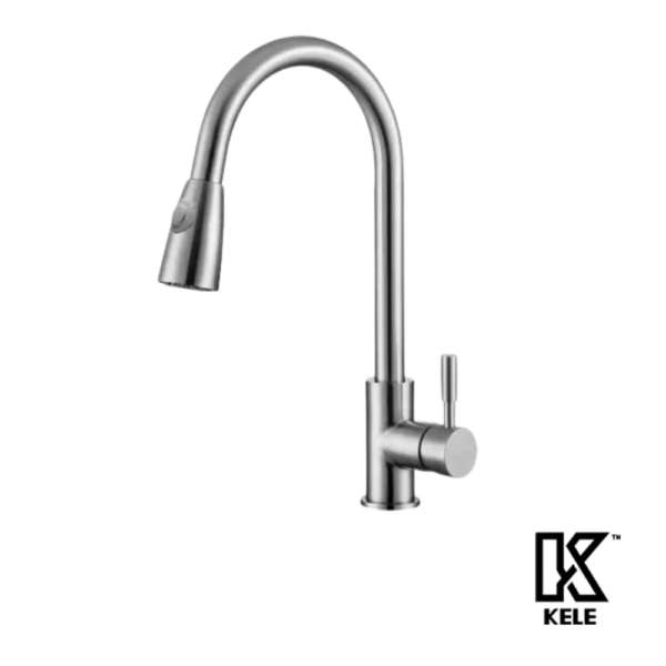 KELE Mezcladora Monomando Extraíble Para Fregadero Acero Inoxidable 304