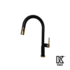 KELE Mezcladora Monomando Extraíble K Faucets Para Fregadero Acero Inoxidable Dorado Con Negro