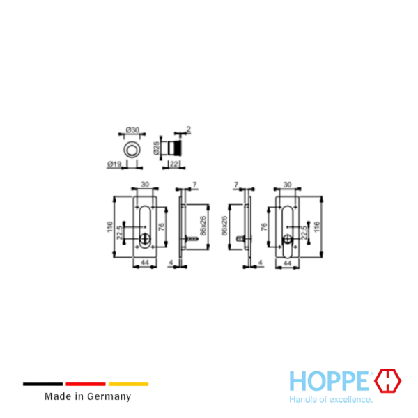 Alternative view of Kit 7 Spazio HOPPE Jaladera Con Seguro Para Puertas Corredizas