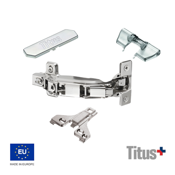 Kit Bisagra Titus ST 170° Con Taquetes + Base 0 mm + Tapa + Glissando