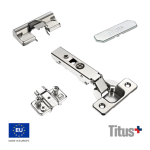 Kit Bisagra Titus T Type 110° Con Placa De Montaje Tapa Glissando