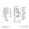 Mecanismo de Embutir HOPPE para Puerta Interior y Entrada Pestillo 21 mm 1 1