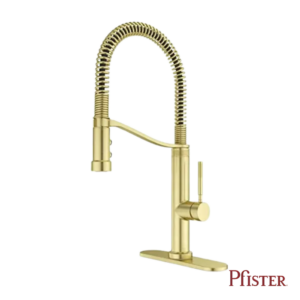Monomando Para Cocina Pfister Bruton Culinario Oro Cepillado