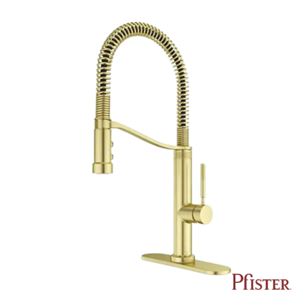 Monomando Para Cocina Pfister Bruton Culinario Oro Cepillado