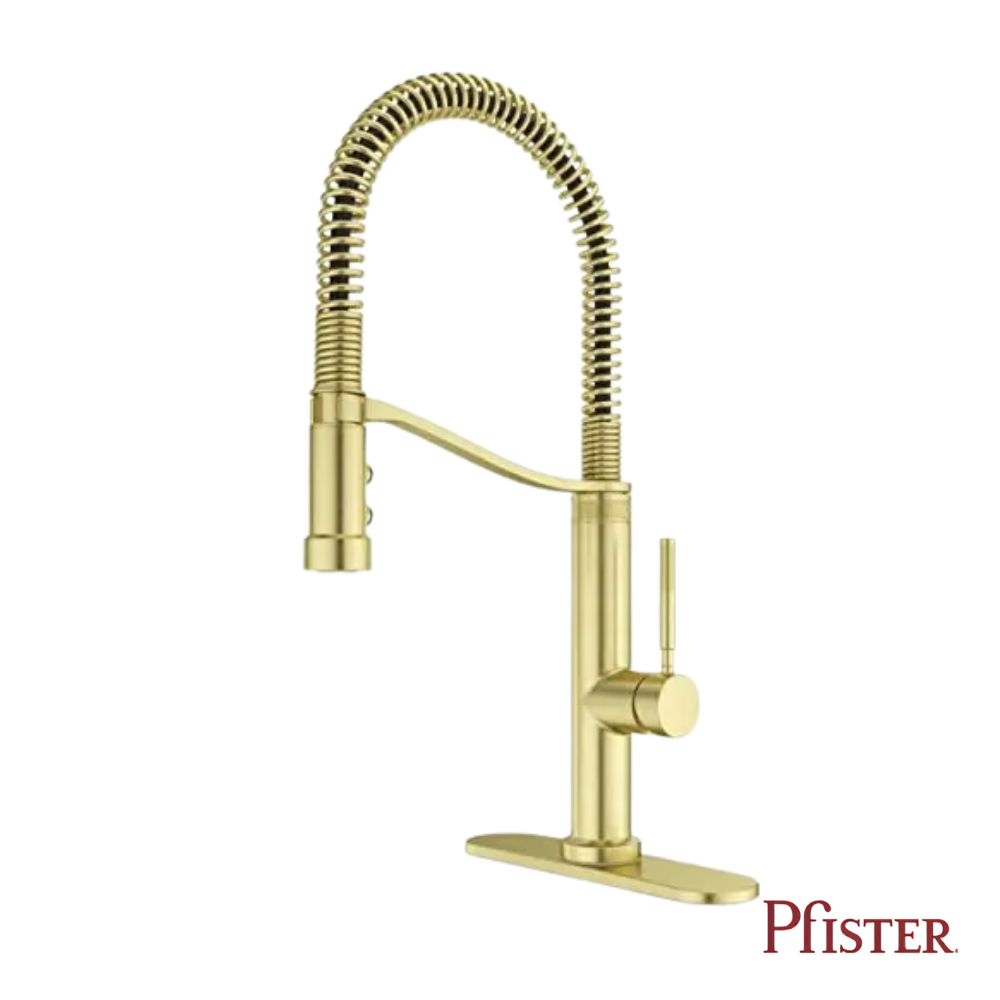 Monomando Para Cocina Pfister Bruton Culinario Oro Cepillado