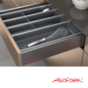 Organizador de Cubiertos CLASSICO S Negro Para gabinetes de 60 cm Fondo de 500 mm Medidas ajustables Profundidad 473–490 mm Ancho 484–580 mm 1