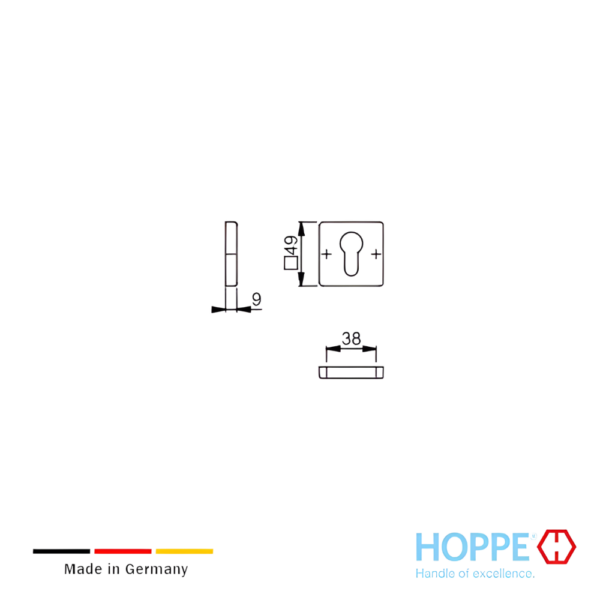 Alternative view of Par De Bocallaves HOPPE Toulon Para Puerta Interior