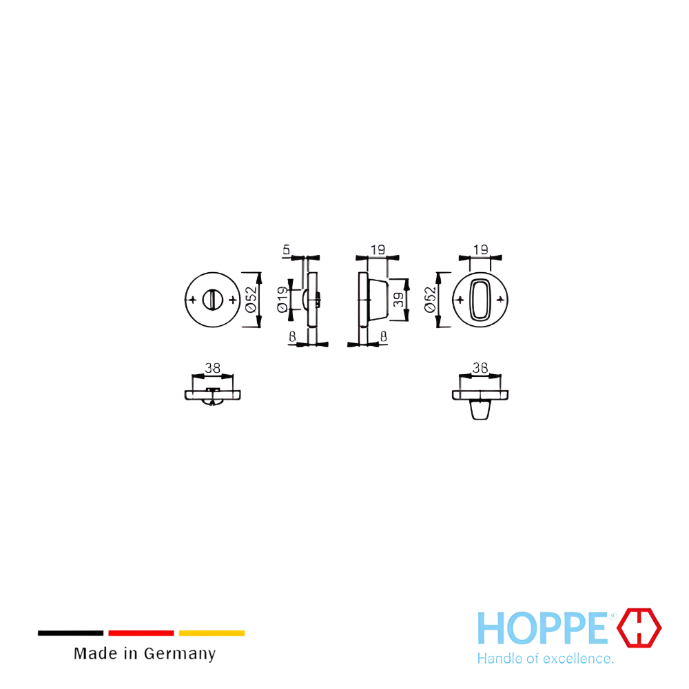 Par De Bocallaves Para Baño HOPPE Amsterdam Acero Inoxidable Mate (1) Par De Bocallaves Para Bano HOPPE Amsterdam Acero Inoxidable Mate 1