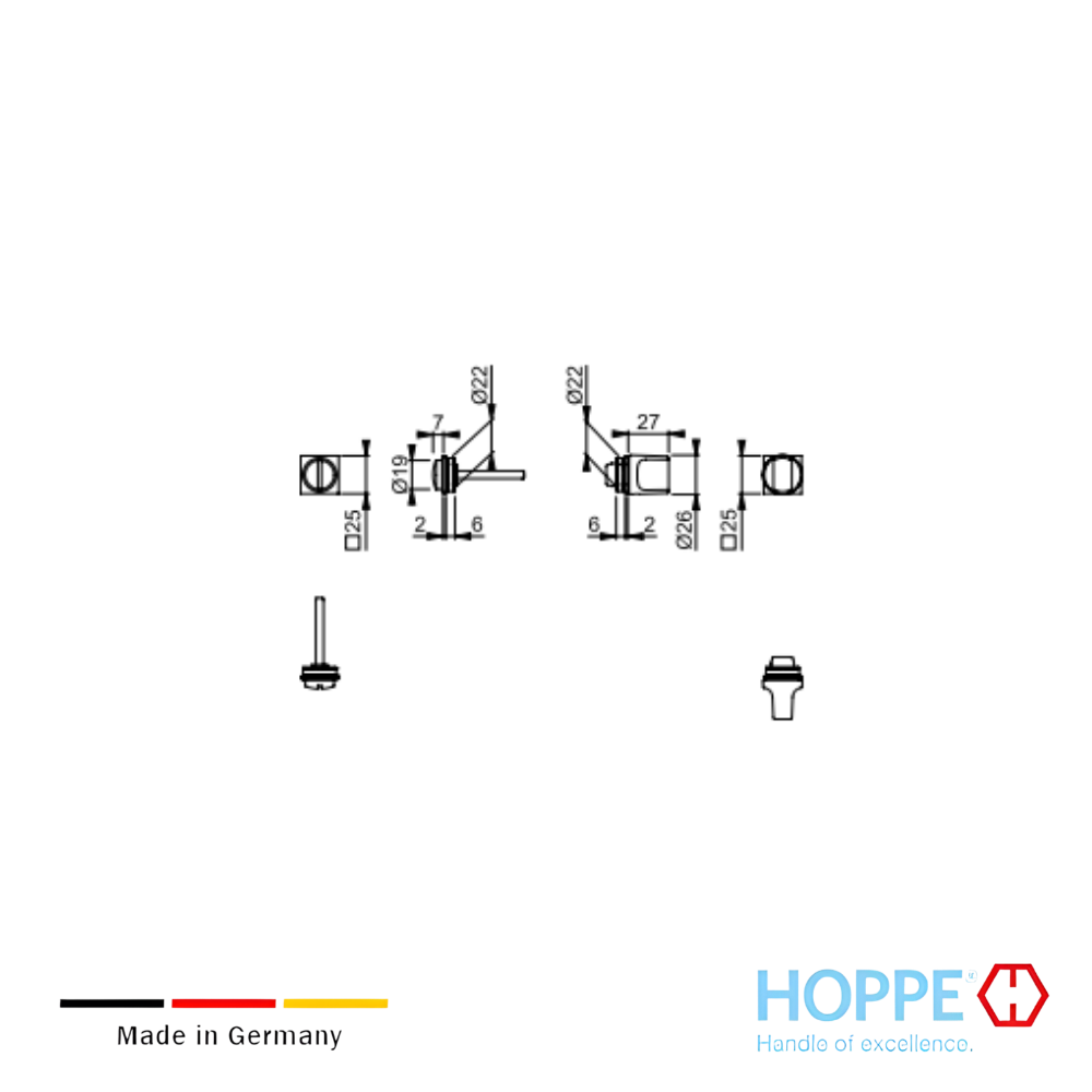 Par De Bocallaves Para Bano HOPPE Toulon Para Puerta Interior 2
