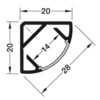 Perfil angular de aluminio para bandas LED 2500mm – Plata anodizado - 833.74.812 DAO-023357 (2) Perfil angular de aluminio para bandas LED 2500mm – Plata anodizado 833.74.812 DAO 023357 2 1