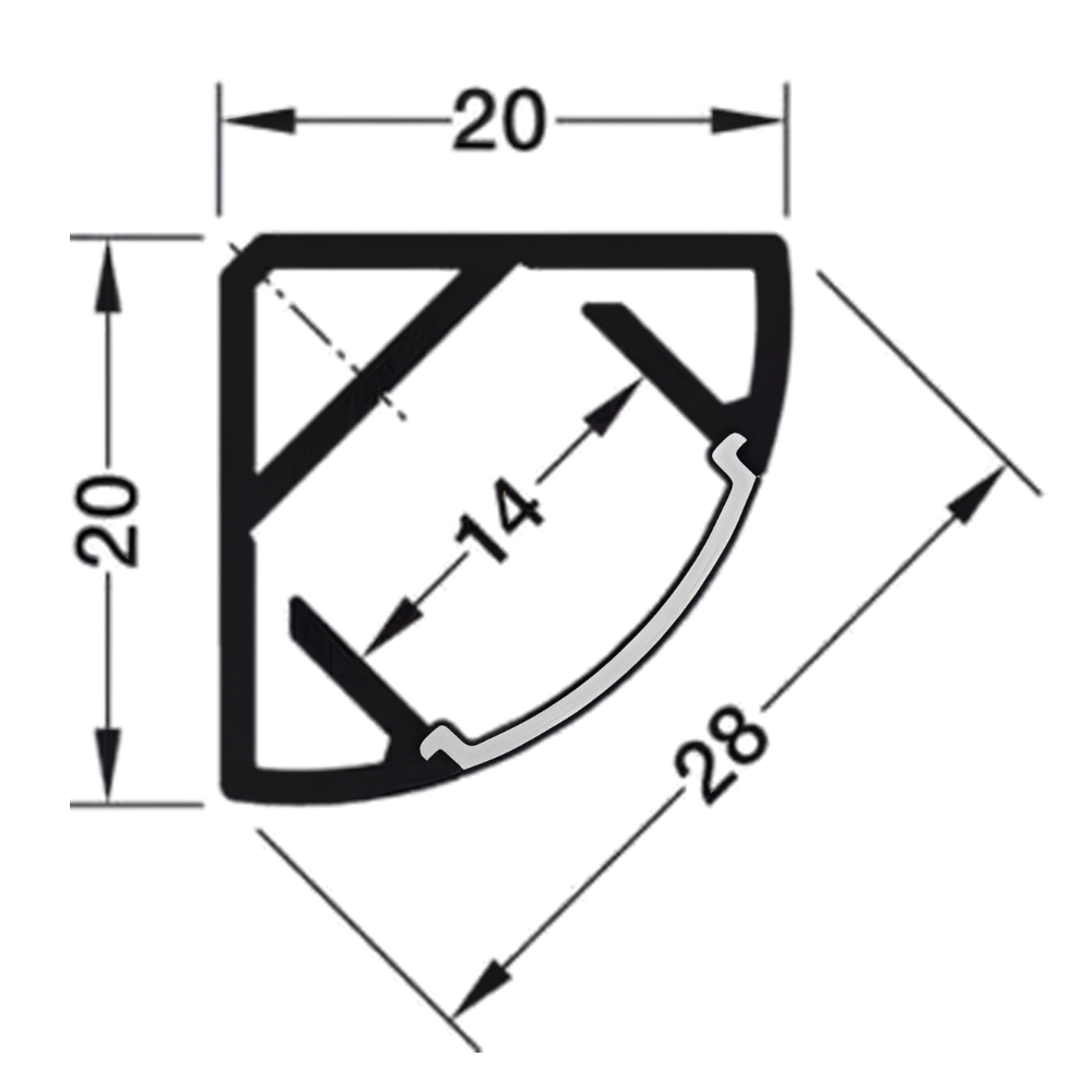 Perfil angular de aluminio para bandas LED 2500mm – Plata anodizado - 833.74.812 DAO-023357 (2) Perfil angular de aluminio para bandas LED 2500mm – Plata anodizado 833.74.812 DAO 023357 2 1