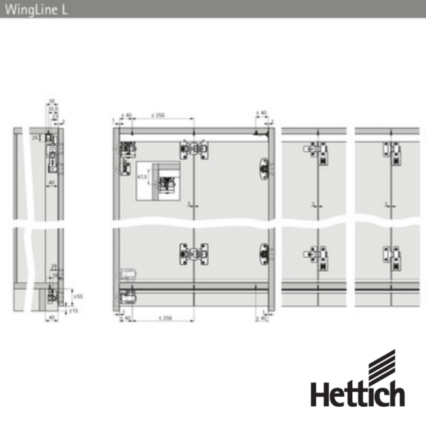 Alternative view of Perfiles Para Sistema Plegable Hettich WingLine L Con Guía Inferior