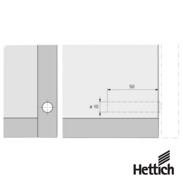 Alternative view of Push To Open Pin Hettich 9089638 Fuerza Alta Para Taladrar Carrera Larga