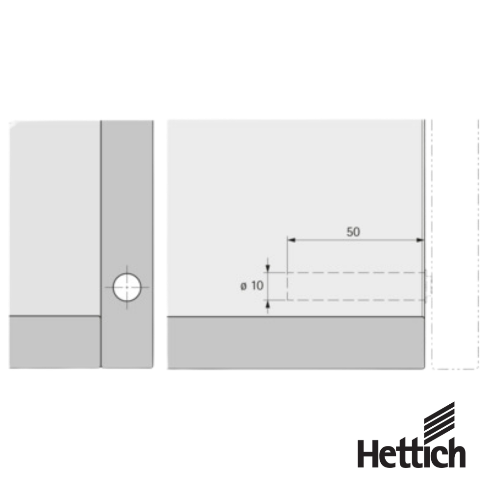 Push To Open Pin Hettich 9089638 Fuerza Alta Para Taladrar Carrera Larga - Imagen 2