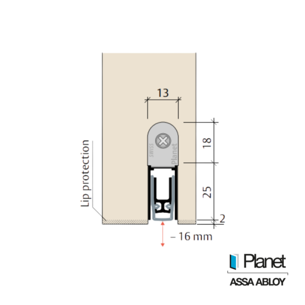 Alternative view of Sello Automático para Puerta Planet LK de Silicón (460–1335 mm) – Compensación para Suelos Inclinado