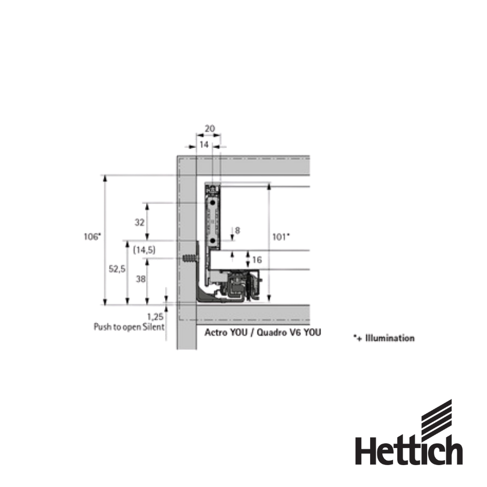 Set De Costados Hettich AvanTech YOU H101 NL500 Antracita Para Cajon 4 1