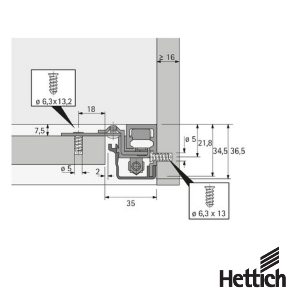 Alternative view of Sistema Elevable Hettich VerticoMono Set De Herrajes
