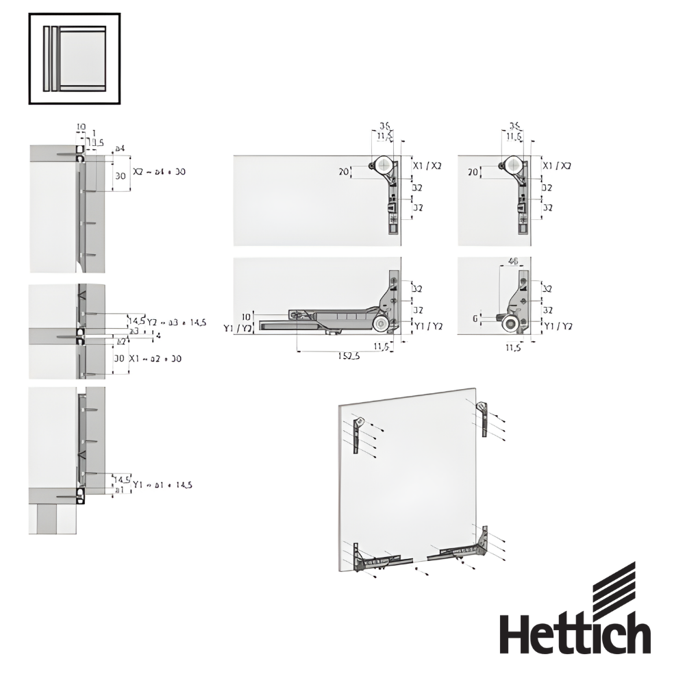 Sistema Para Puertas Corredizas Hettich SlideLine M Set De Herrajes 30 kg 3 1