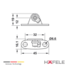 Soporte atornillado para gabinete para brazo Hafele Maxi 13
