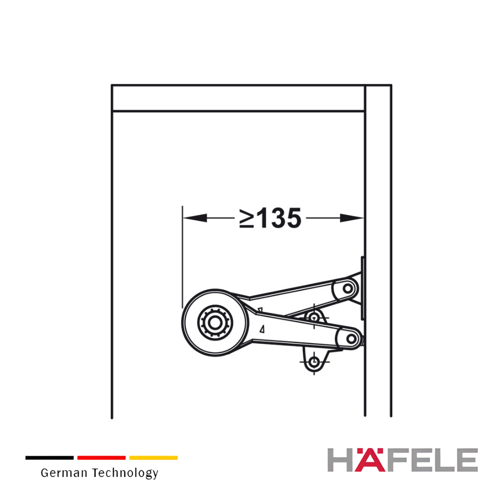 Soporte de puerta puerta abatible Hafele Free Duo estandar herraje individual para puertas de madera o con marco de aluminio 2