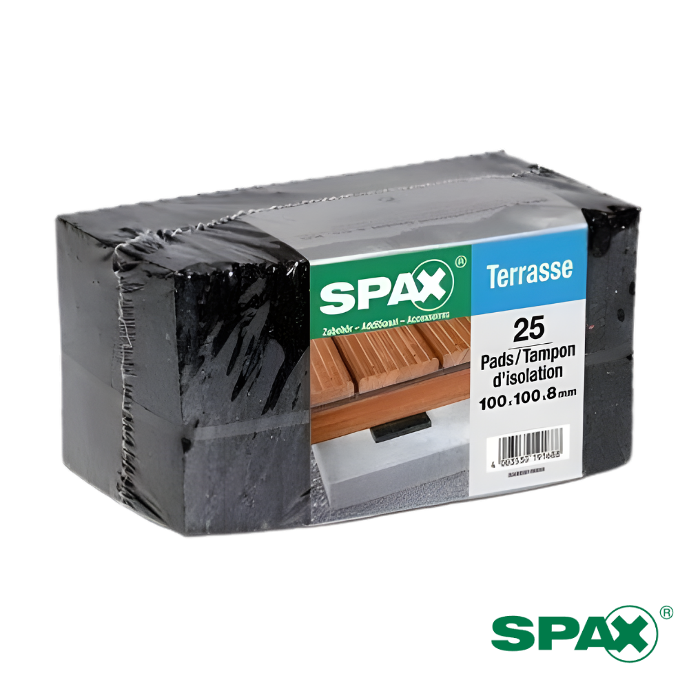 Spax D pads almohadillas 100 x 100 x 8 mm paquete c25 pzs 10 paquetes por caja 5000009186609 DAO 600169 1