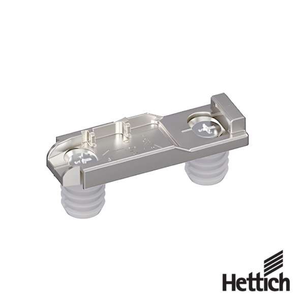 Base Recta Para Bisagra Hettich 20 x 32 mm Montaje Directo Niquelado