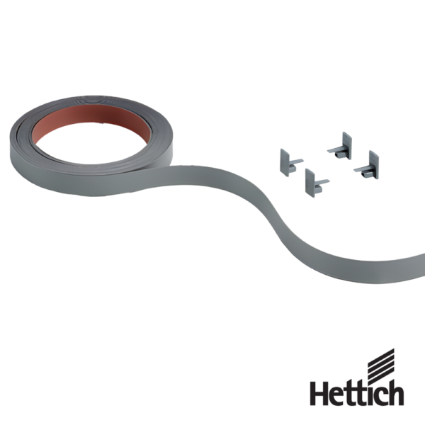 Tapa De Color Para Perfil De Rodadura Hettich SlideLine M Plata 2500 mm