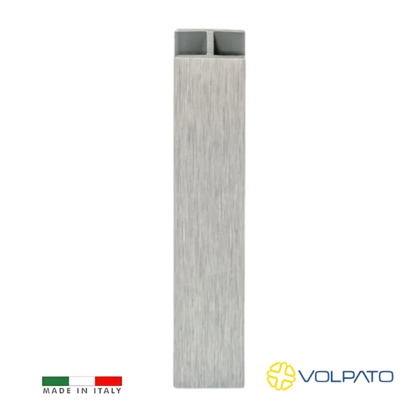 Conector para zócalo 180° VOLPATO PVC aluminio (100 mm y 150 mm, varios acabados)