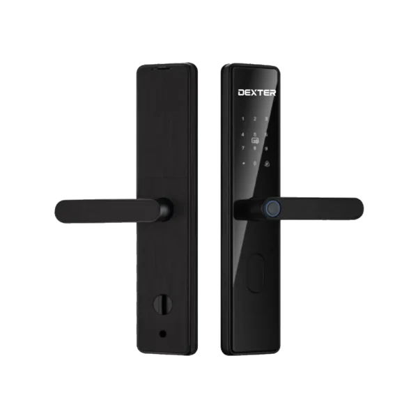 Cerradura Dexter Smart de Embutir 3 Bulones con Gancho PP100 | WiFi, Huella, App Tuya y Teclado Numérico